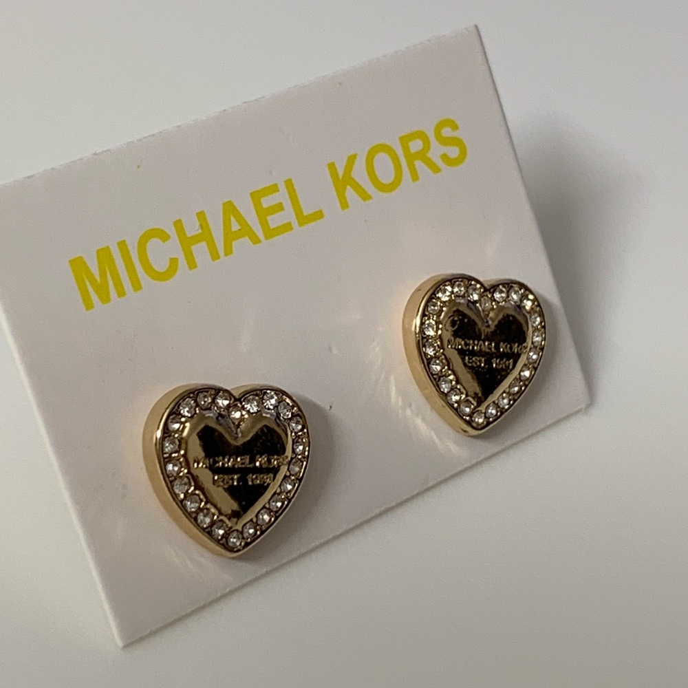 ❗️LAST ONE❗️Michael Kors Gold Tone Heart Earrings - Picture 4 of 5